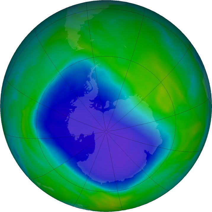 Antarctic ozone map for 19 November 2022